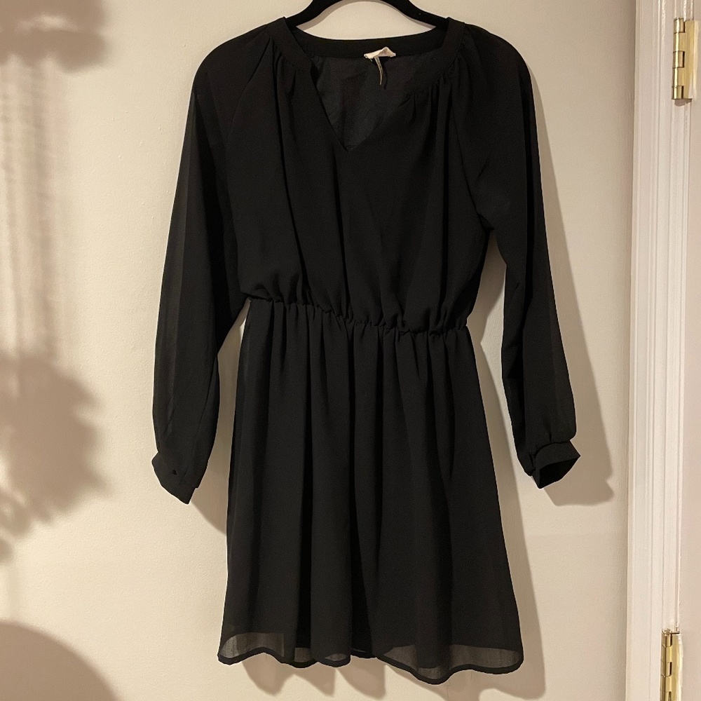 Tobi Black Long Sleeve Dress